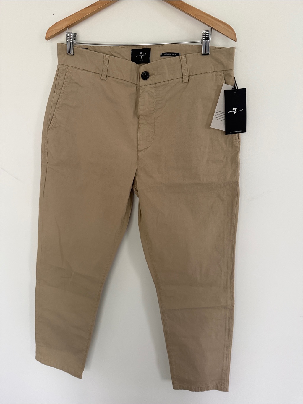 7 For All Mankind Men's Tan Chino Pants